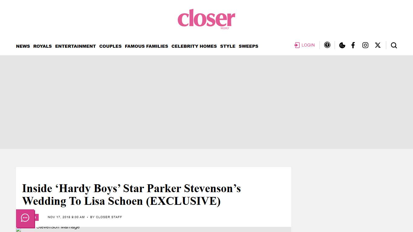 Inside 'Hardy Boys' Star Parker Stevenson's Wedding (EXCLUSIVE) Closer Weekly