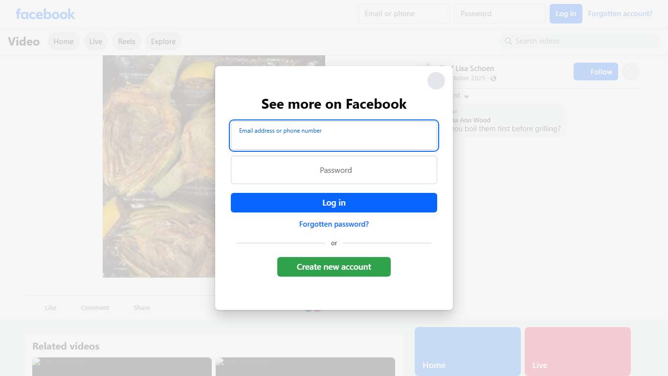 Chef Lisa Schoen on Reels Facebook